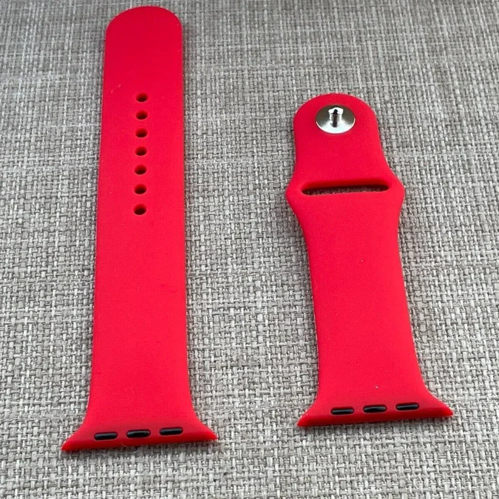 Replacement Band for iwatch Red Sport Silicon Rubber Strap Size 42/44mm